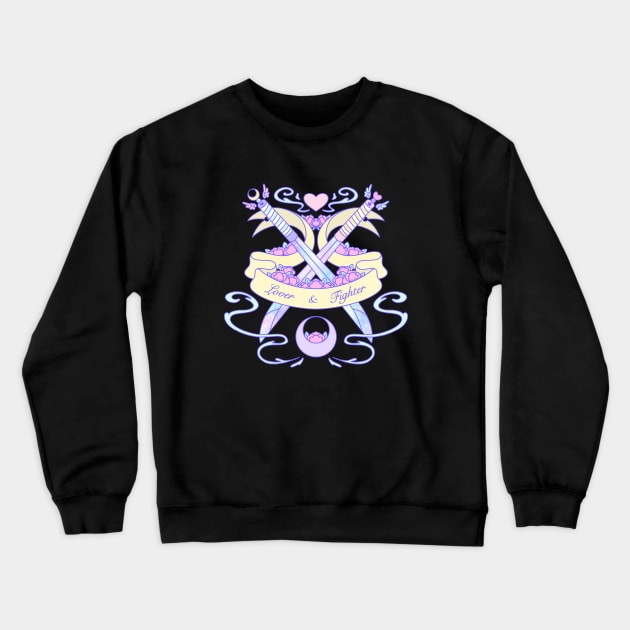 Lover and Fighter (Colour) Crewneck Sweatshirt by Cosmic Queers